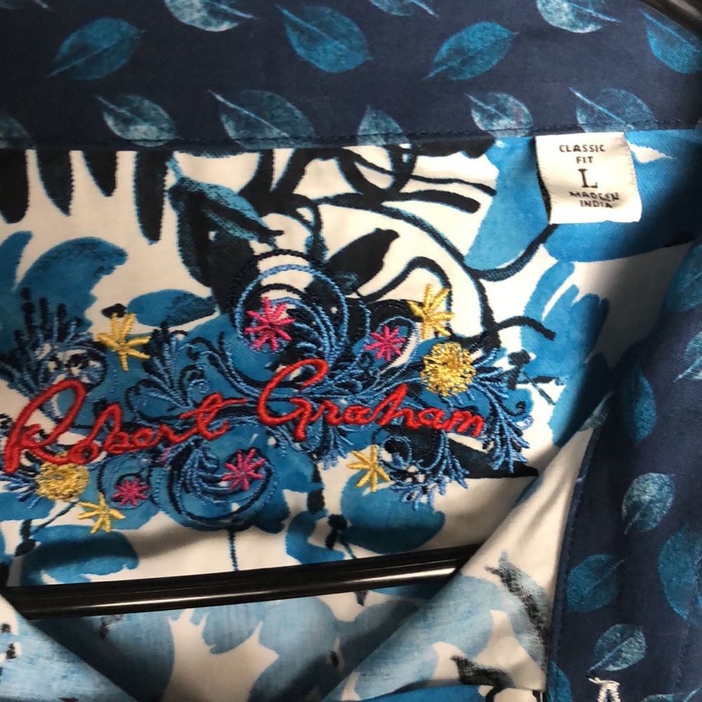 Robert Graham Connell Floral Button Up Shirt Men’s Size L - Picture 4 of 6